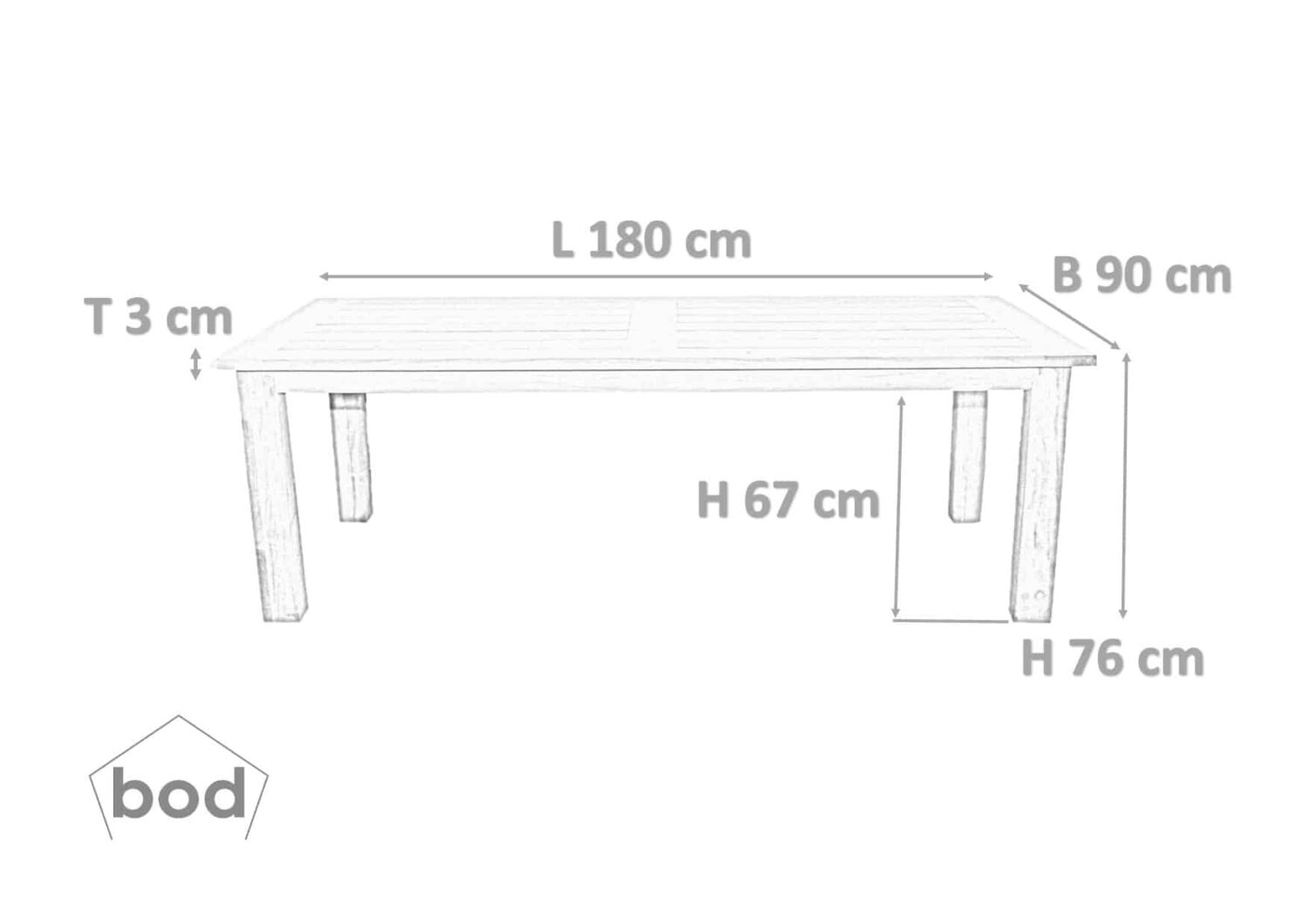 bod Backatorp Matbord i återvunnen teak 180×90 cm