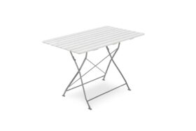 Hillerstorp Krögaren Bord 70X120 cm. Cafebord med stomme av förzinkat stål, bordsskiva i vitlaserat trä.