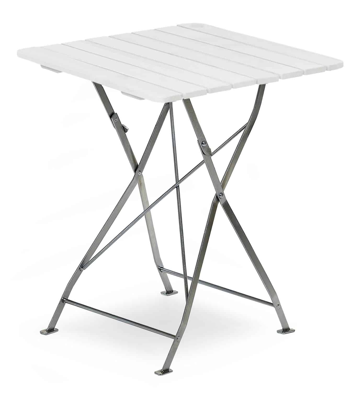 Hillerstorp Krögaren Bord 70X70 cm. Cafebord med stomme av förzinkat stål, bordsskiva i vitlaserat trä.