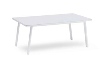 Hillerstorp Lidnäs Loungebord 65X110 cm till Lidnäs Hörnsoffa i vit aluminium och härdat glas.