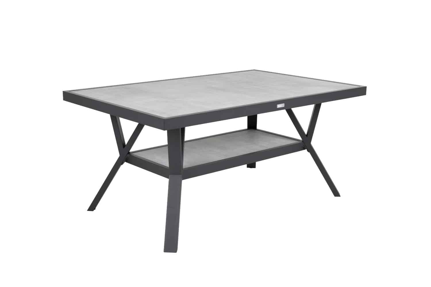 Brafab Samvaro Loungebord 140x90 cm antracitgrå med gråfärgad glasskiva.