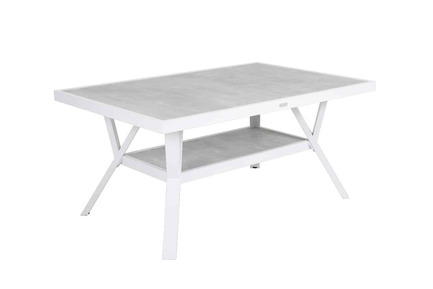Brafab Samvaro Loungebord 140x90 cm vit med gråfärgad glasskiva.