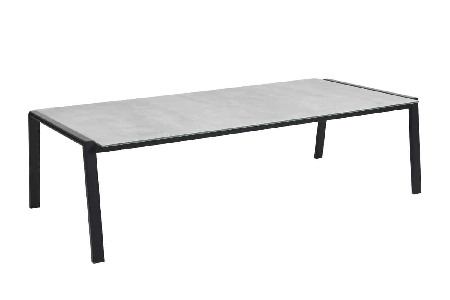 Brafab Lyra Soffbord i svart stål och sandfärgad 3D-printad glasskiva.