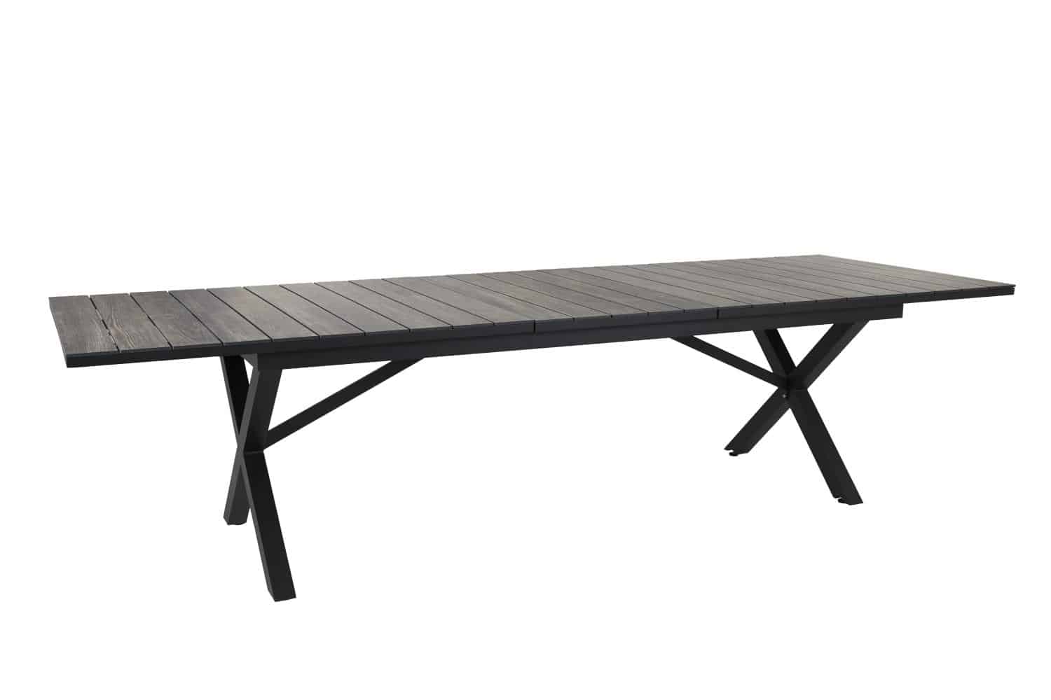 Brafab Hillmond Matbord matt svart/grå trä 238-297x100 cm