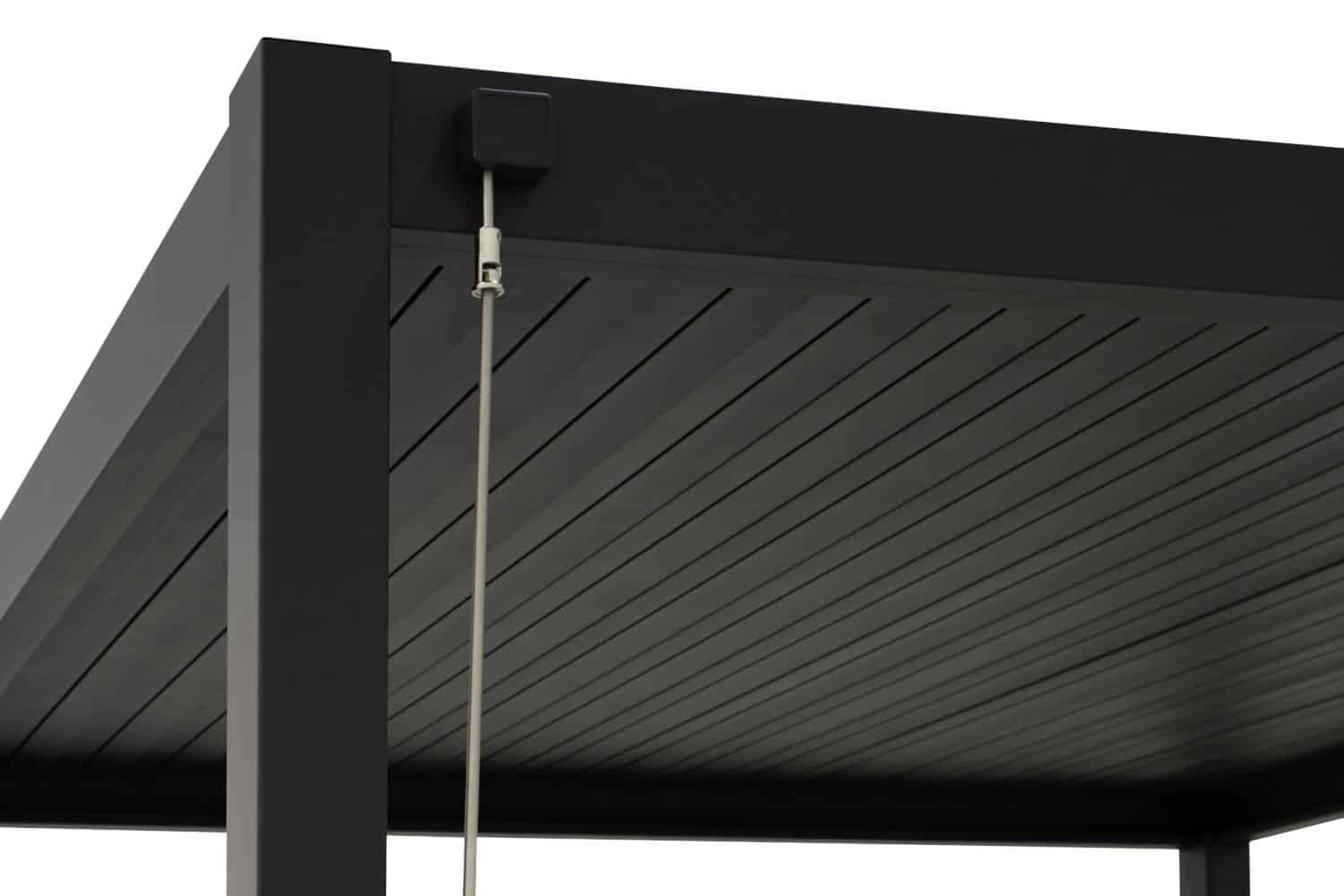 Brafab Utsikt Pergola 3×4 m är en exklusiv och elegant premium pergola i en robust konstruktion helt i underhållsfri svart aluminium.