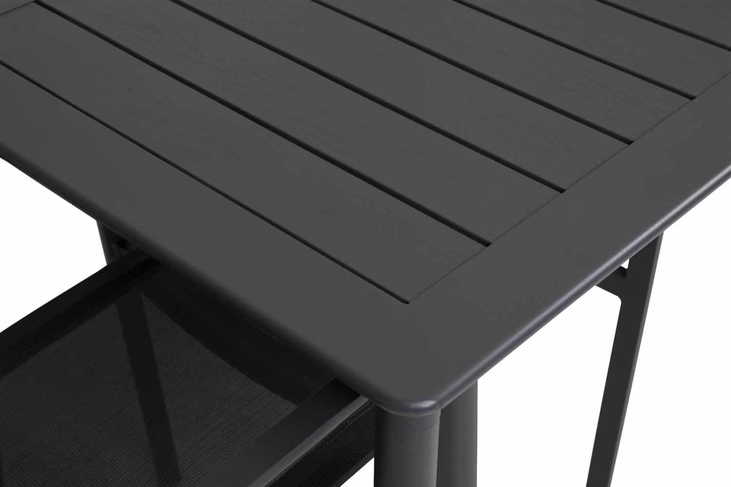 Brafab Nimes Matbord grå 200x98 cm i antracitgrå aluminium.