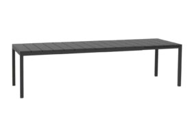 Brafab Rio Matbord grå 210-280x100 cm. Antracitgrå aluminium och lamellskiva.