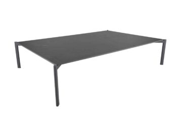 Brafab Hallavara Soffbord grå 162x112 cm med matt antracitgrå stomme i rostfritt och bordsskiva i mörkgrå 12 mm kompositsten med stenlook.