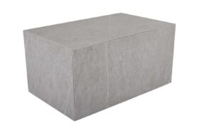 Brafab Zten Soffbord grå 80x50 cm H40 cm, bordsskiva och sidor i tålig 6 mm tjock kompositsten med grå stenlook. Stomme i aluminium och justerbara, dolda ben.