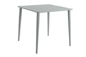 Brafab Nimes Matbord grön 78x78 cm är ett snyggt matbord i dammigt matt grön underhållsfri aluminium.