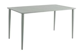 Brafab Nimes Matbord grön 140x78 cm är ett snyggt matbord i dammigt matt grön underhållsfri aluminium.