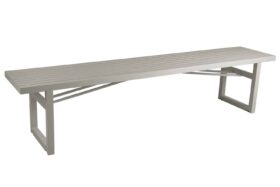 Brafab Vevi Bänk khaki 200x41 cm är en sittbänk i beige/khakifärgad underhållsfri aluminium.