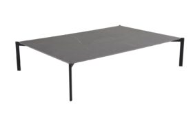 Brafab Hallavara Soffbord svart 162x112 cm med matt svart stomme i rostfritt och bordsskiva i mörkgrå 12 mm kompositsten med stenlook.