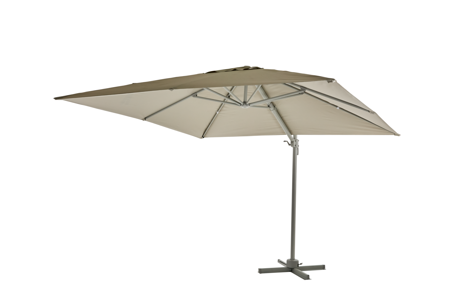 linz fyrkantigt grått/khaki parasoll