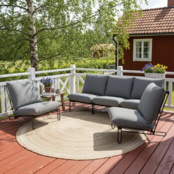 Brafab Blixt Uteplats svart antracit utomhus